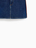 DENIM SKIRT WITH TAPING