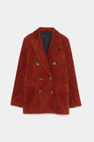 DOUBLE-BREASTED CORDUROY BLAZER