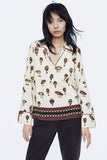 BALLOON PRINT BLOUSE