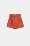 FAUX LEATHER BERMUDA SHORTS